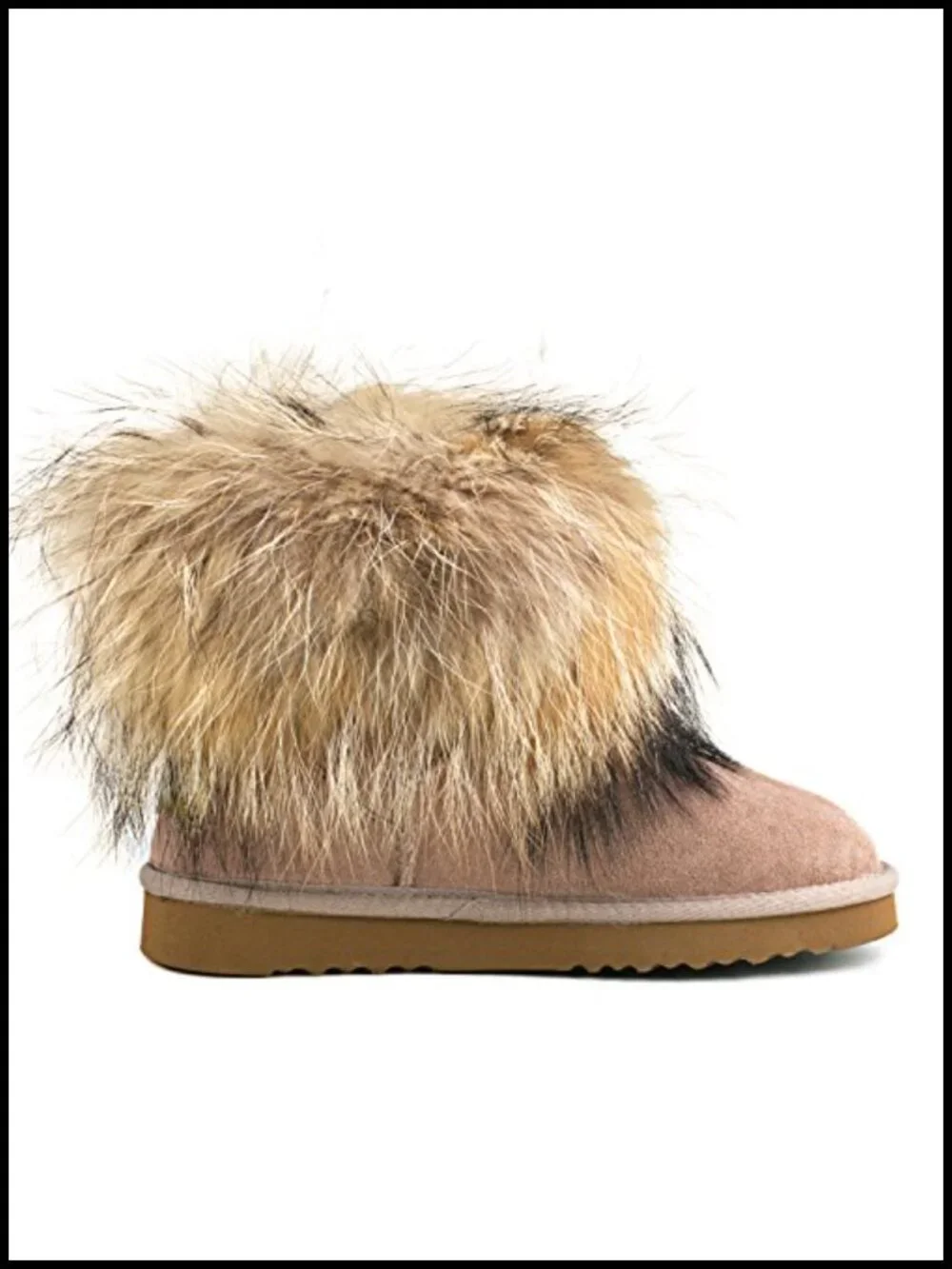 Genuine Suede Waterproof Women's Winter Fur Ankle Snow Boots